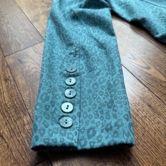 APNY Aqua Teal Leopard Print Blazer Jacket NWT Women’s Size Large - Picture 12 of 12